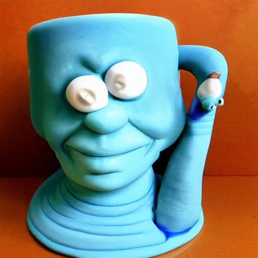 Prompt: marge simpson clay mug