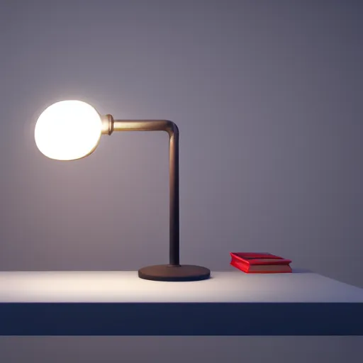 Image similar to a 3 d render of a beautiful desk lamp on a desk, 3 d render, octane render, 4 k