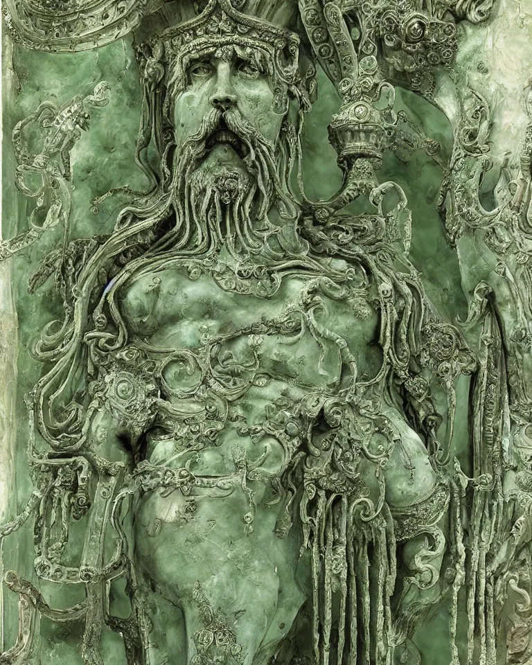 Prompt: achingly beautiful painting of intricate ancient victor emmanuel ii roma on jade background by giger