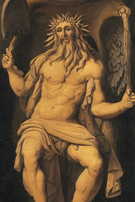 Image similar to portrait of the personification of hades, god of the underworld.