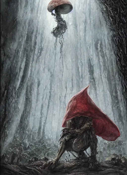 Prompt: humanoid mushroom wizard, watercolor, dramatic lighting, cinematic, establishing shot, extremely high detail, foto realistic, cinematic lighting, pen and ink, intricate line drawings, by Yoshitaka Amano, Ruan Jia, Kentaro Miura, Artgerm, post processed, concept art, artstation, matte painting, style by eddie mendoza, raphael lacoste, alex ross