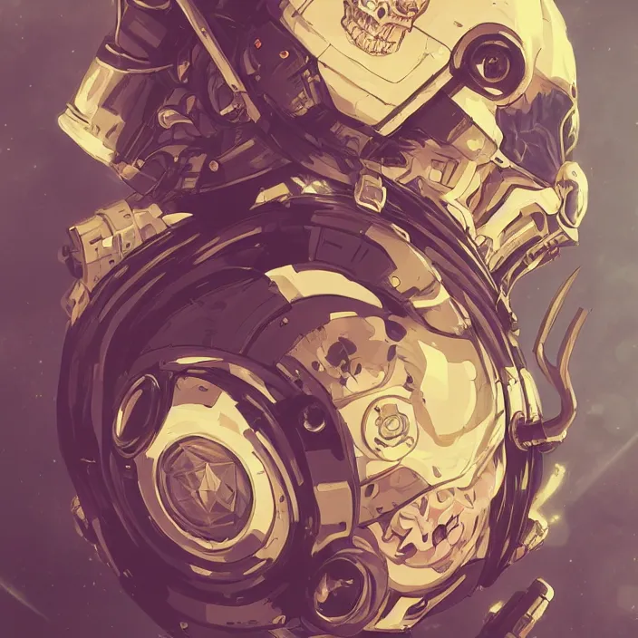 Image similar to anime skull portrait space pirate captain, futuristic science fiction, mucha, hard shadows and strong rim light, art by jc leyendecker and atey ghailan and sachin teng