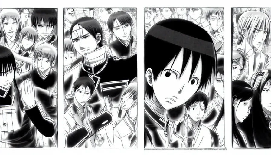 Image similar to the two complementary forces that make up all aspects and phenomena of life, by Hajime Isayama