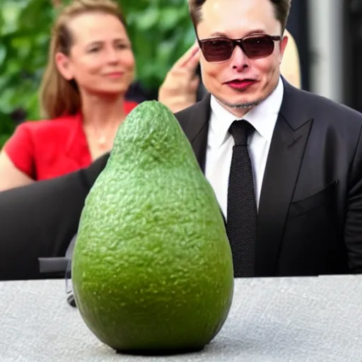 Image similar to elon musk as an avocado chair