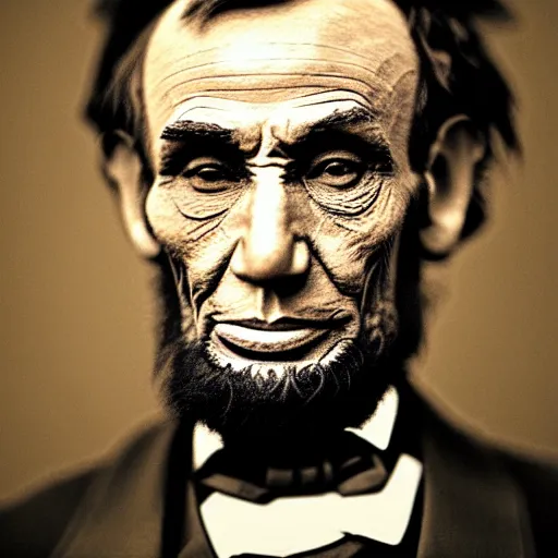 Prompt: 8k hyper realistic HDR portrait photo of Abraham Lincoln as Joe Dirt-n 9