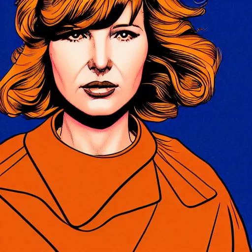 Image similar to kelly reilly retro minimalist portrait! moebius starwatcher comic by jean giraud, portrait 8 k