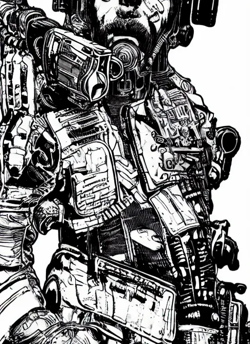 Image similar to cyberpunk blackops samurai. night vision. portrait by ashley wood and alphonse mucha and laurie greasley and josan gonzalez and james gurney. spliner cell, apex legends, rb 6 s, hl 2, d & d, cyberpunk 2 0 7 7. realistic face. dystopian setting.