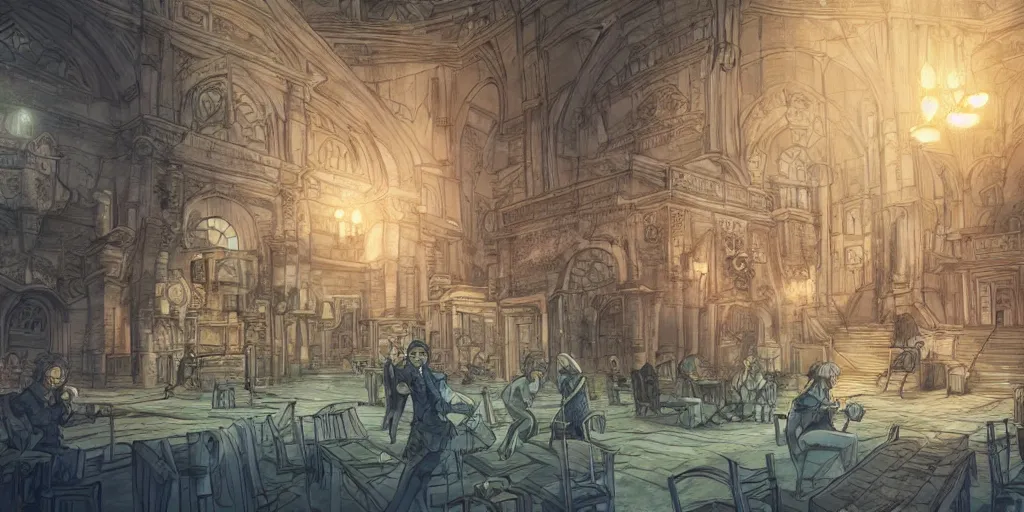 Image similar to but we refuse to believe that the bank of justice is bankrupt. ultrafine highly detailed colorful illustration, intricate linework, sharp focus, octopath traveler, final fantasy, unreal engine highly rendered, global illumination, radiant light, intricate environment