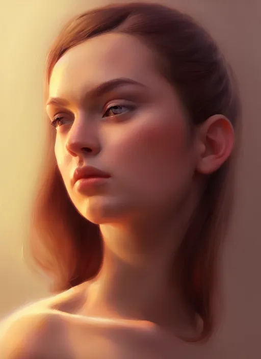 Prompt: portrait of a gorgeous young woman in the style of stefan kostic, artstation, concept art, realistic photo, 8k high definition