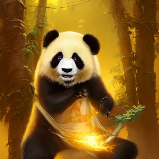 Golden Panda, trending on artstation, ultra detailed, | Stable Diffusion