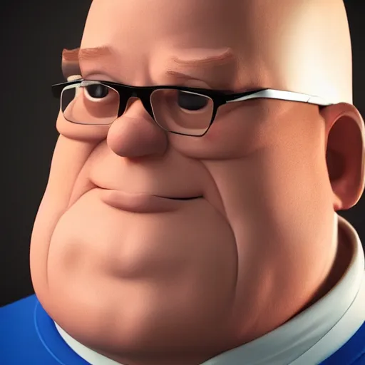 Image similar to Real life Peter Griffin with a cleft chin, volumetric lighting, portrait, high detail face, face enhance, 4k resolution, octane render,