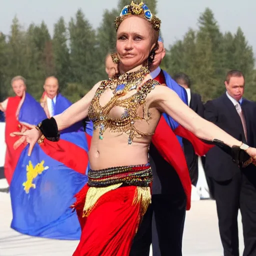 Prompt: russian president putin as a belly dancer