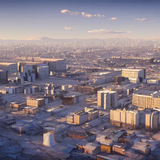 Image similar to norilsk city cityscape, environmental concept art, rendered in 3 d, unreal engine, cyberpunk