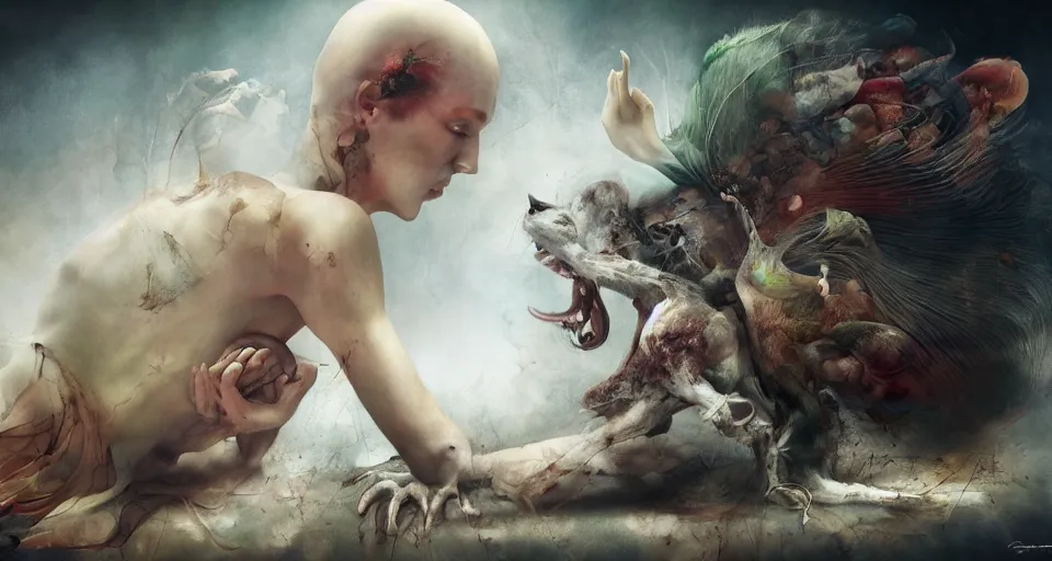 Image similar to the two complementary forces that make up all aspects and phenomena of life, by ryohei hase