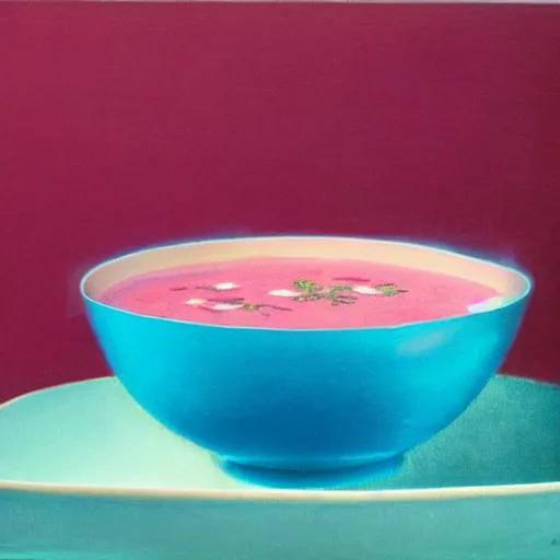 Image similar to a cyan and pink soup.