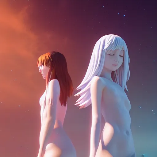Image similar to angels very highly detailed, award winning, rendered by Beeple, by Makoto Shinkai, syd meade, digital art, unreal engine, blender, WLOP, trending on artstation, 4K UHD image