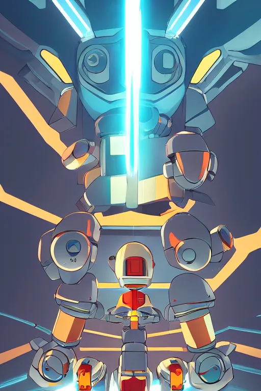 Image similar to metabots medabots medarotto medarot robot minimalist comics, behance hd by jesper ejsing, by rhads, makoto shinkai and lois van baarle, ilya kuvshinov, rossdraws global illumination ray tracing hdr radiating a glowing aura