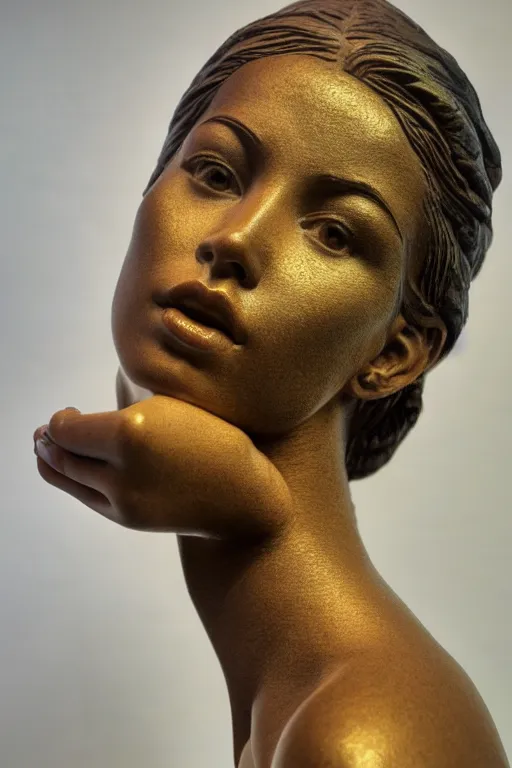 Image similar to detailed photo of beautiful woman statue, various poses, photorealism, intricate detail, a few light reflexions, museum diffuse lighting