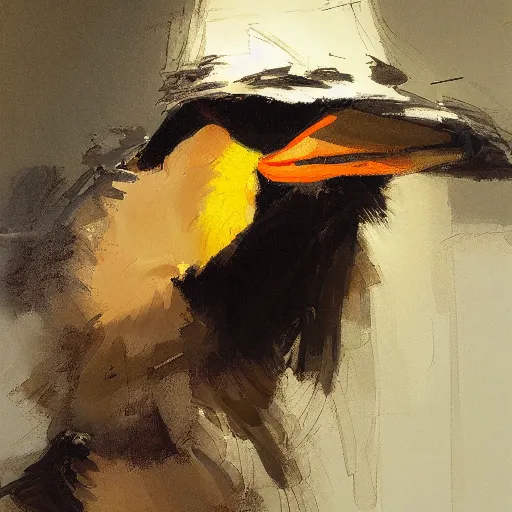 Image similar to portrait of an emotional daffy duck, by jeremy mann, anders zorn.