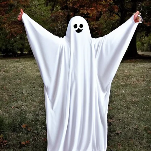 Image similar to bedsheet ghost, spooky, cheesy costume