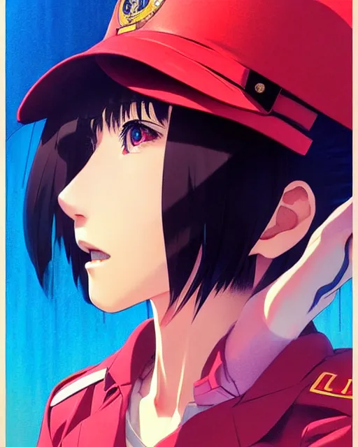 Image similar to police officer | very very anime!!!, fine - face, audrey plaza, realistic shaded perfect face, fine details. anime. realistic shaded lighting poster by ilya kuvshinov katsuhiro otomo ghost - in - the - shell, magali villeneuve, artgerm, jeremy lipkin and michael garmash and rob rey