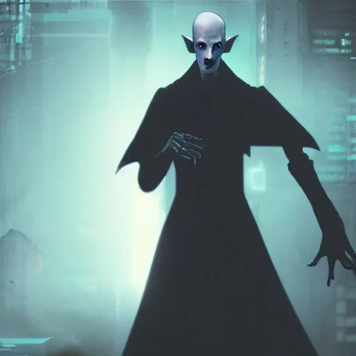 Image similar to cyberpunk nosferatu