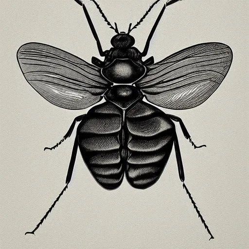 Image similar to insect, black and white, botanical illustration