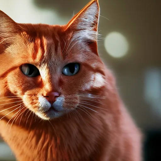 Image similar to red cat, movie still, 8 k