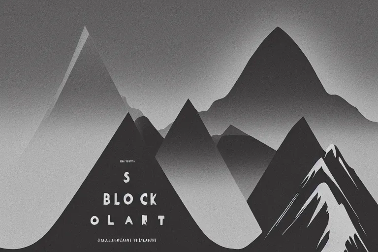 Image similar to a black and white photo of a mountain range, an album cover by hallsteinn sigurðsson, trending on behance, optical illusion, chillwave, concert poster, poster art