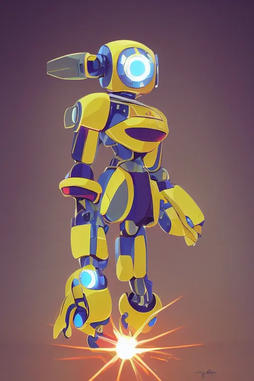 Image similar to metabots medabots medarotto medarot robot minimalist comics, behance hd by jesper ejsing, by rhads, makoto shinkai and lois van baarle, ilya kuvshinov, rossdraws global illumination ray tracing hdr radiating a glowing aura