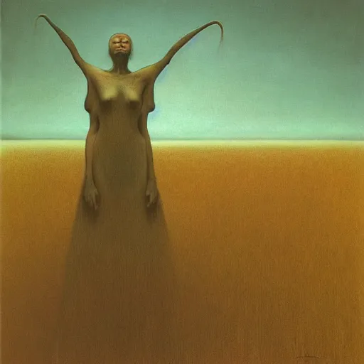 Image similar to witch by Zdzisław Beksiński, oil on canvas