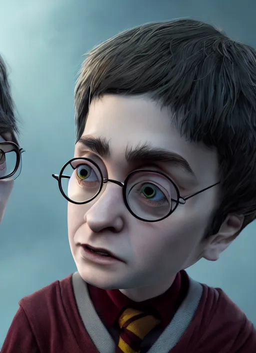 Image similar to highly detailed closeup portrait of harry potter, unreal engine, nicoletta ceccoli, mark ryden, lostfish, earl norem, global illumination, god rays, detailed and intricate environment