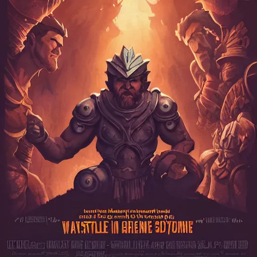 Prompt: a movie poster for a movie named Waiting for Kristin showing Jake Gyllenhaal as the rugged muscular handsome hero sitting in a hot tub,fantasy art heartstone , 2d game art, official art, concept art , behance hd , concept art by Jesper Ejsing, by RHADS, Makoto Shinkai bastion magic potion forged armor sword helmet loot stuff