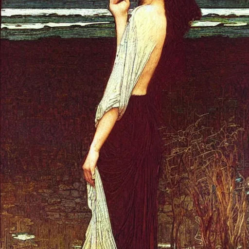 Prompt: wind kissed ( ( ( ( picture ) ) ) ), ashes, lament, by waterhouse, mucha