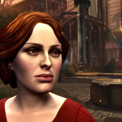 Image similar to an in-game screenshot of Adele as a character in Bioshock Infinite