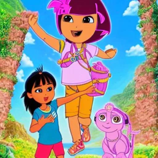 Prompt: Narendra Modi as a character in Dora the Explorer