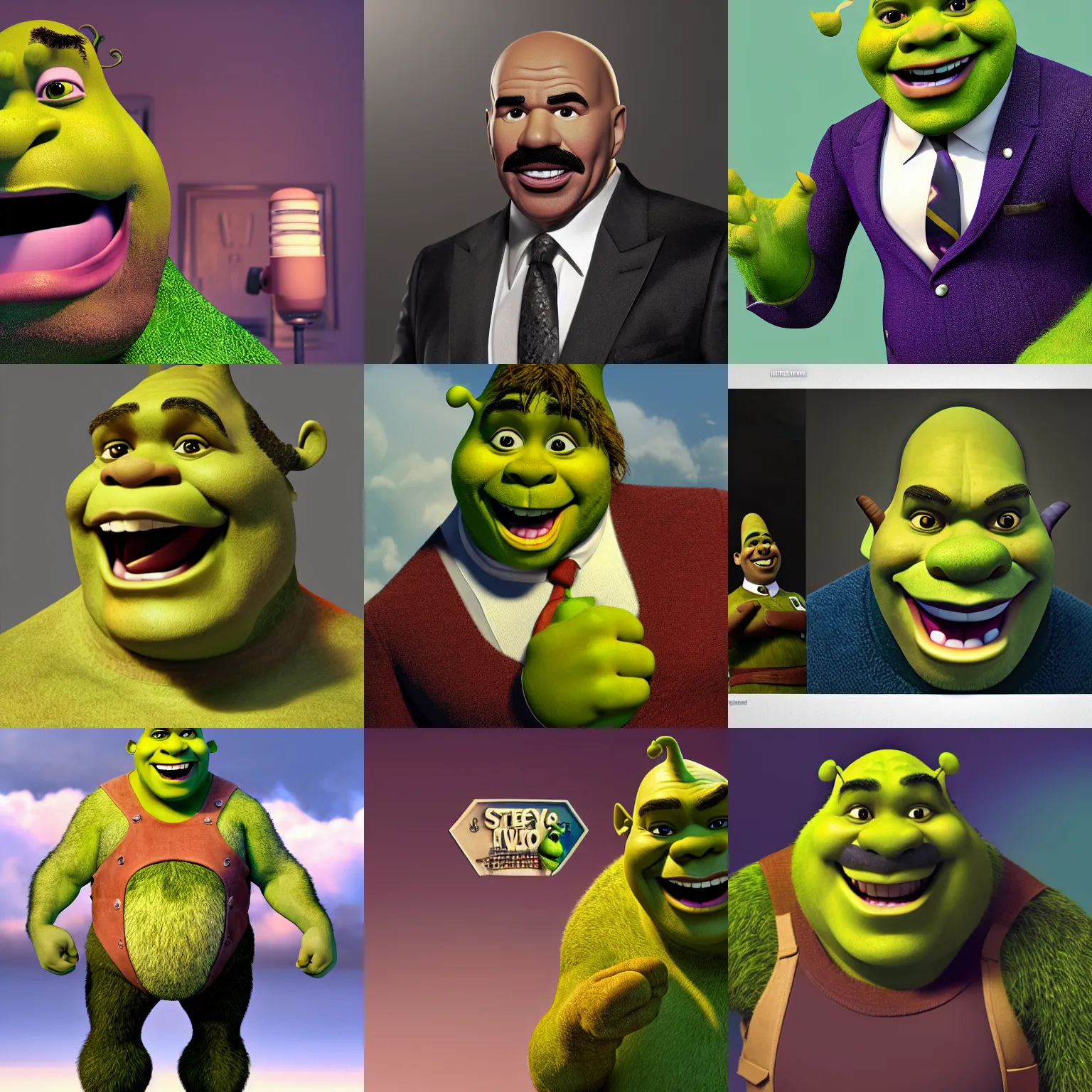 a photograph of shrek as steve harvey steve harvey