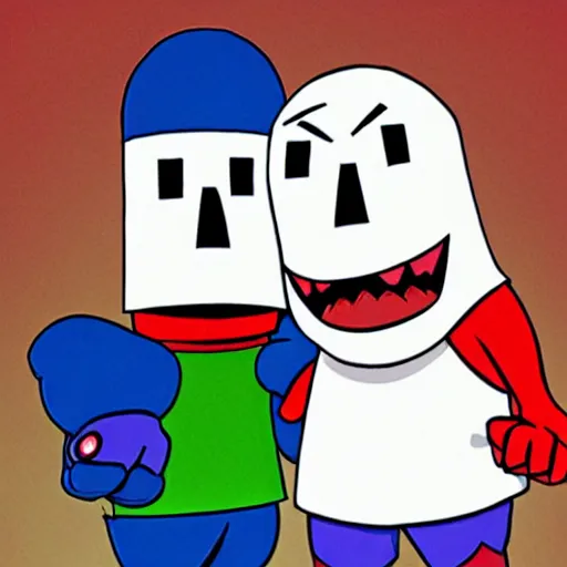 Image similar to homestar runner and strong bad