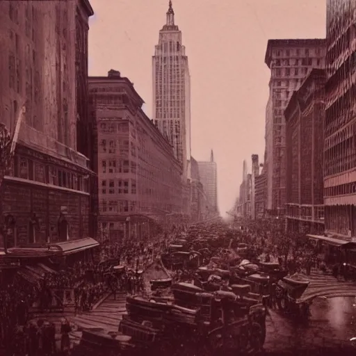 Prompt: a historic photo from 1900 shows a alien rampage in the streets of new york, ultra realistic details, 8k