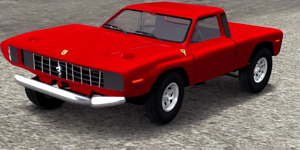 Prompt: “Ferrari Pickup Truck, 4K, ultra realistic”