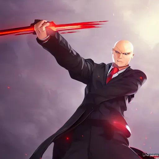 Image similar to portrait of agent 4 7 wielding the curse magecraft, geis, anime fantasy illustration by tomoyuki yamasaki, kyoto studio, madhouse, ufotable, trending on artstation