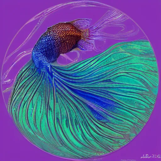 Image similar to aquatic iridescent numerical river web betta spring roundel moat, by edgar degas and joe jusko and judson huss, abstract, trending on cgsociety, nft