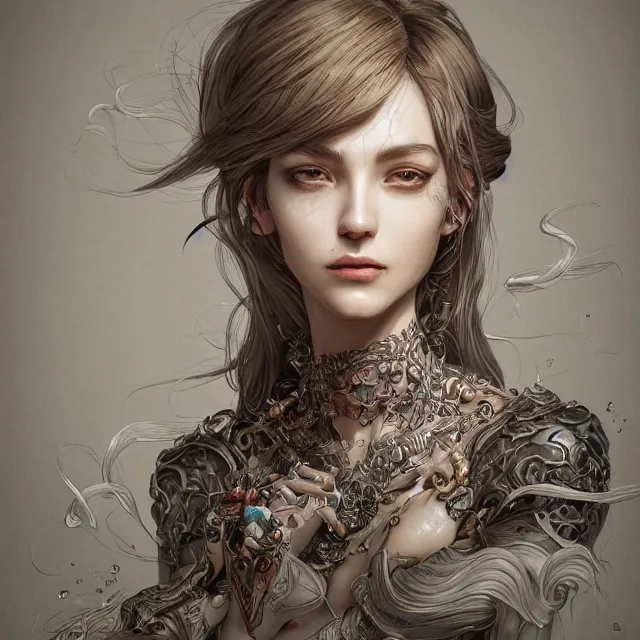 Prompt: a portrait of a lawful evil alignment personified as an absurdly beautiful, graceful, elegant, sophisticated, young realistic woman, an ultrafine hyperdetailed illustration by kim jung gi, irakli nadar, intricate linework, bright colors, octopath traveler, final fantasy, unreal engine 5 highly rendered, global illumination, radiant light, detailed and intricate environment