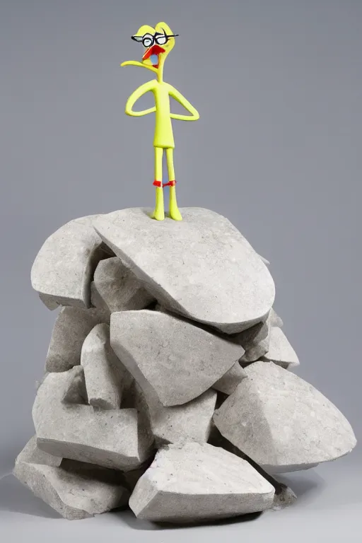 Prompt: eugene krabs of bikini bottom, marble sculpture