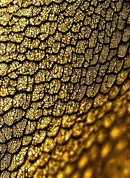 Image similar to photo of a dragon with gleaming metallic gold dragon scales for skin in the style of stefan kostic, realistic, full body shot in bikini, sharp focus, 8 k high definition, insanely detailed, intricate, elegant, art by stanley lau and artgerm, extreme bokeh foliage