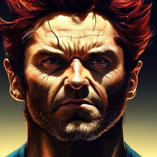 Image similar to wolverine starring into the camera, fixed eyes, cinematic, surreal, dramatic lighting, face, detailed, intricate, elegant, highly detailed, digital painting, artstation, chalk, concept art, smooth, sharp focus, illustration, art by sam spratt, dan mumford, artem demura and alphonse mucha