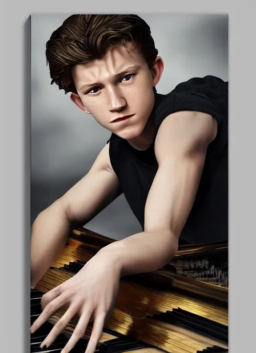 Prompt: a full head photoshot, detailed photograph of skinny young tom holland as a concert pianist, elegant, photorealism ultradetailed digital art, irina french, heraldo ortega, mandy jurgens, golden ratio, art canvas, award winning, masterpiece trending on artstation 8 k 1 5 0 mpx, hasselblade wide shot