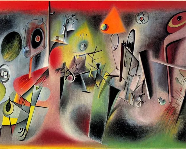 Image similar to a painting by roberto matta