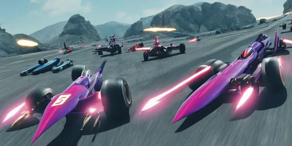 Prompt: film still from the new live - action netflix movie adaptation,'f - zero'