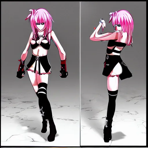 Image similar to a anime goddess dressed like a punk/martial artist
